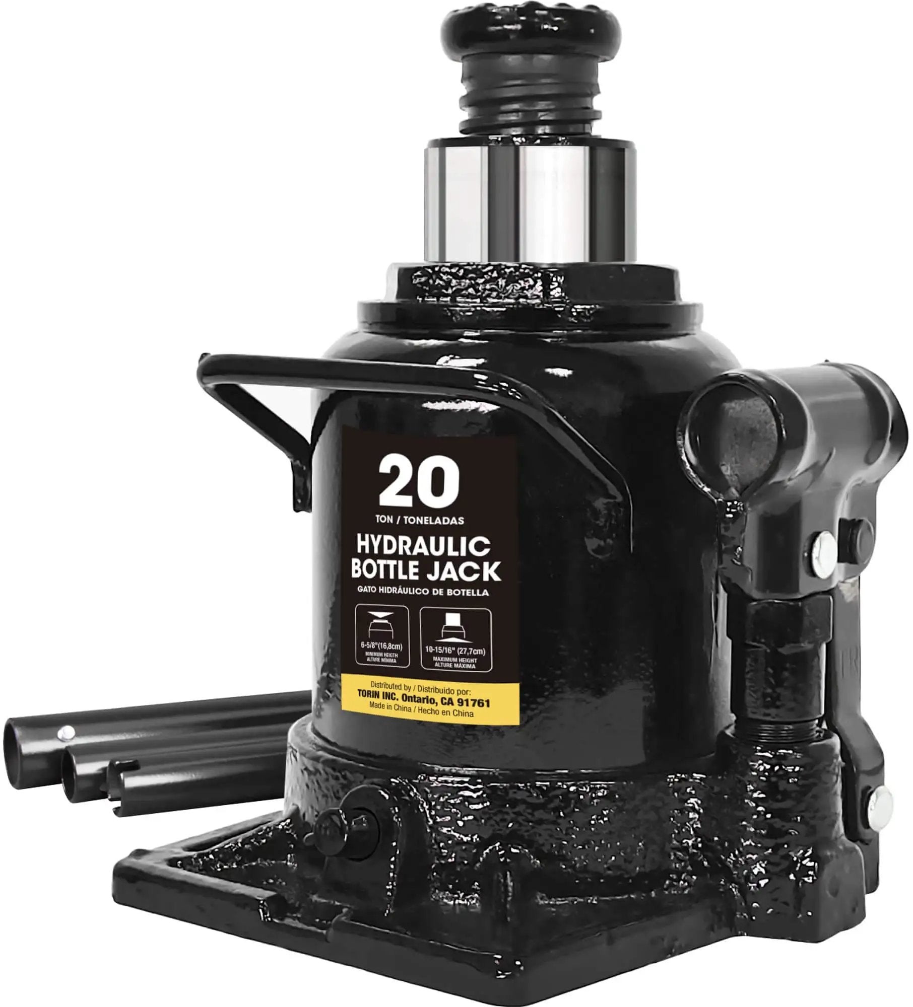 Heavy Duty 20 Ton Hydraulic Bottle Jack Low Profile Stubby Lift for Auto Repair and Home Garage Use 40,000 Lbs Capacity Wide