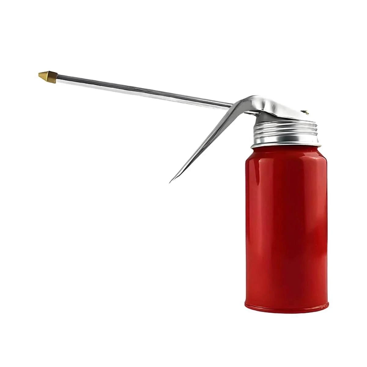 Car Oil Can Pump Oiler 200 Ml High Pressure Cold Rolled Steel Spray Gun With Spout red universal vehicle oiler side view