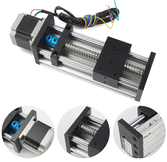 200mm CNC Linear Stage Actuator With Double Optical Axis And 1605 Ball Screw Dual Rails Including Nema23 Stepper Motor For Precise DIY CNC Router Machines Ideal For Milling Engraving Prototyping And Laser Projects