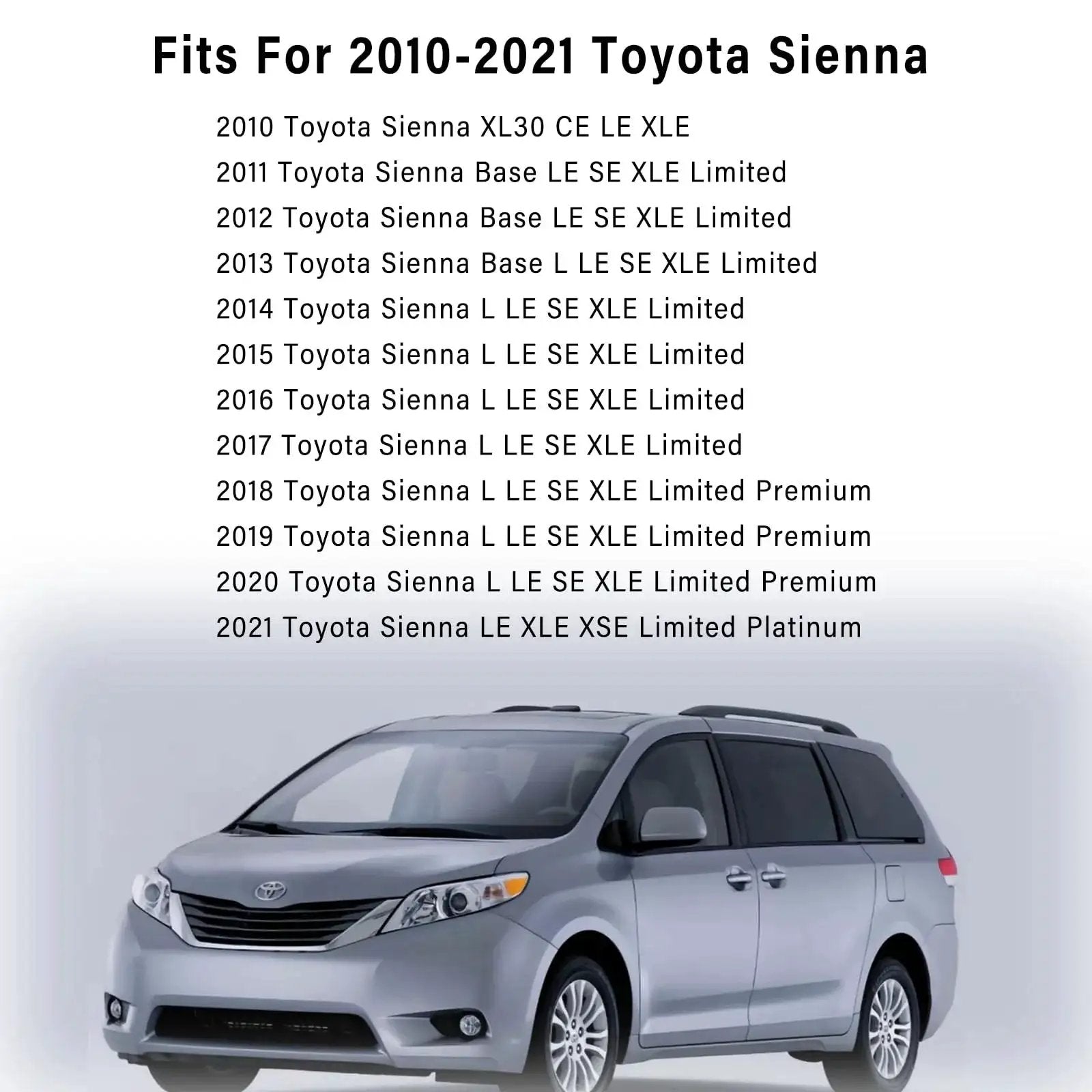 Bottom Sliding Door Roller Hinge Pair For Toyota Sienna 2010-2021 Left And Right Compatible With Passenger And Driver Side