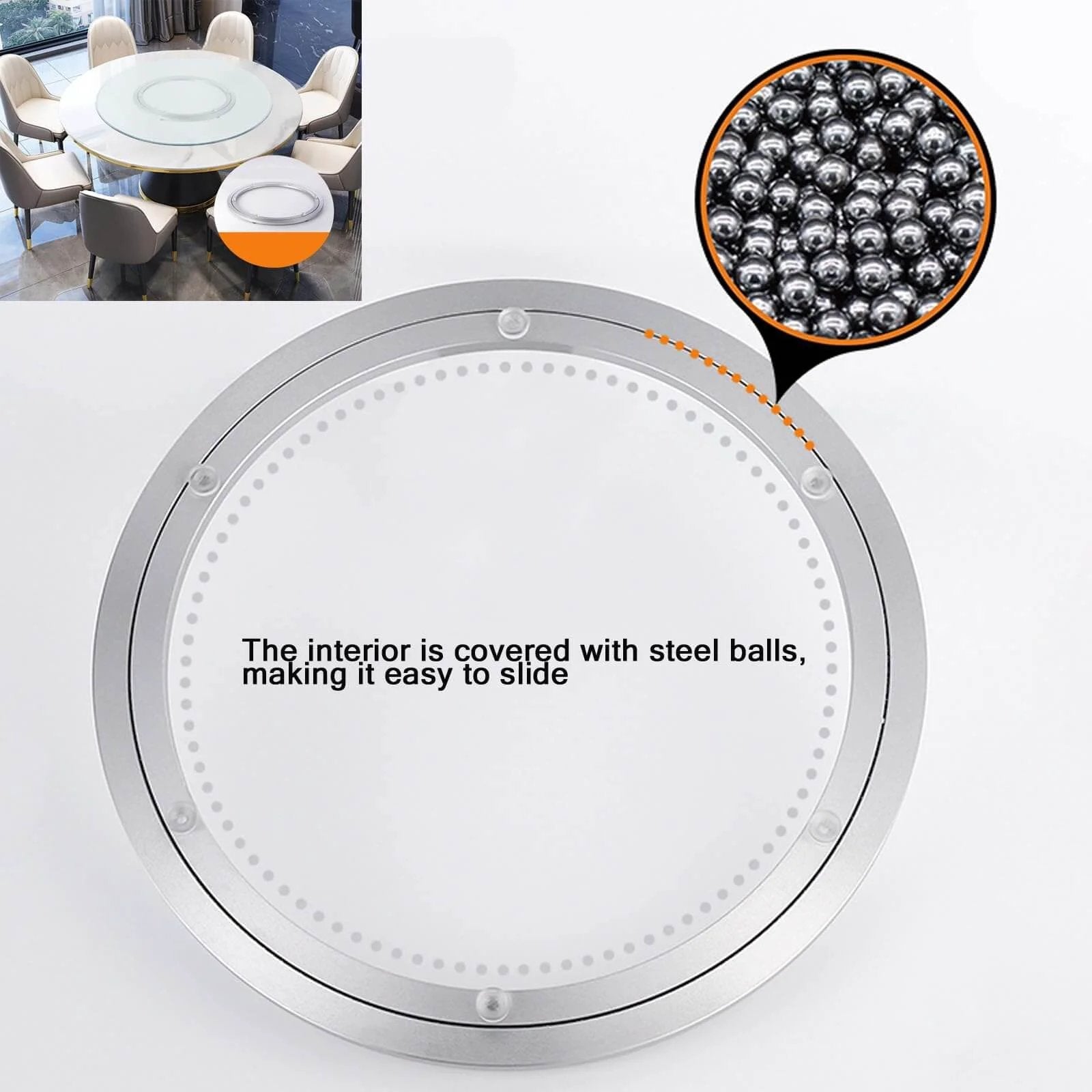 20 Inch Heavy Duty Lazy Susan Hardware Aluminum Bearing Metal Rotating Turntable Swivel Plate with Non Slip Feet