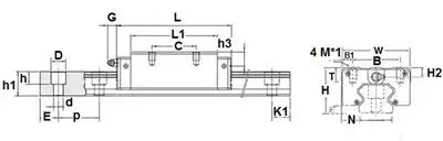 20mm 5' feet = 60"es Rail Guideway System - Square Slide Unit