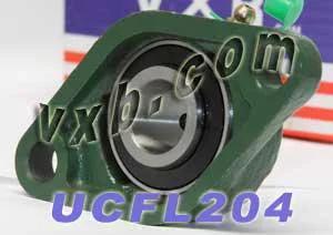 20mm Bearing UCFL204 + 2-Bolt Flanged Cast Housing Mounted Bearing