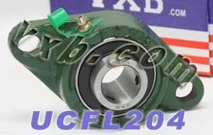 20mm Bearing UCFL204 + 2-Bolt Flanged Cast Housing Mounted Bearing