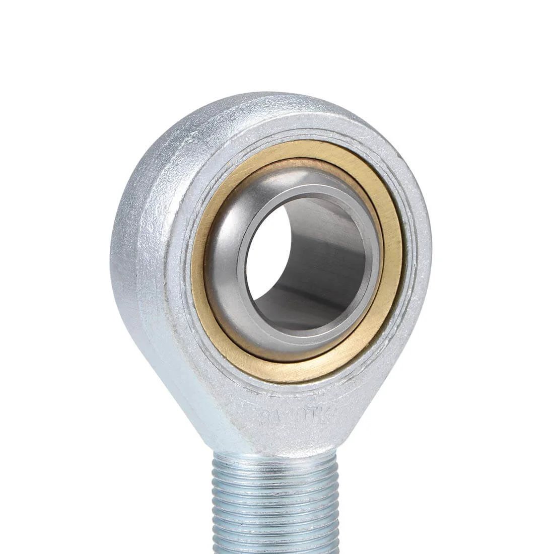 Close-up of 20mm Rod End Bearing M20x1.5mm Rod Ends Ball Joint Male Right Hand Thread with carbon steel housing.