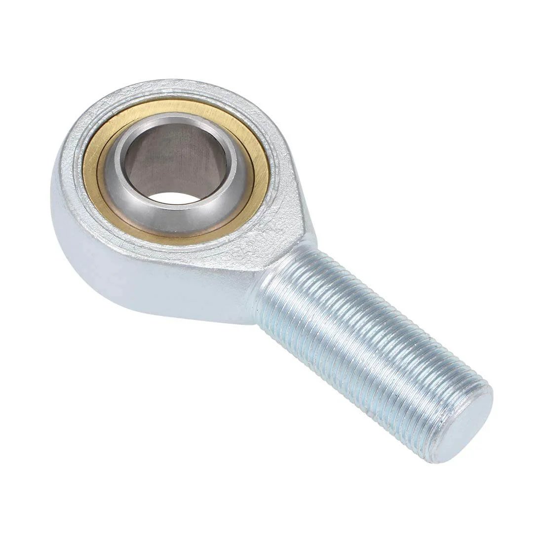 20mm Rod End Bearing M20x1.5mm Rod Ends Ball Joint Male Right Hand Thread, silver steel body with bronze race.