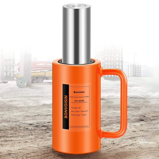20T Hydraulic Cylinder Jack Porta Power Ram 4" Long Stroke Lifting Cylinders Single-Acting for Machinery Shipbuilding