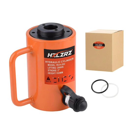 20T Hydraulic Cylinder Jack Hollow Single Acting Hydraulic Ram Cylinder, Hydraulic Lifting Cylinders 2"(50mm) and Porta Power Kit(RCH-202)