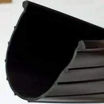 Close-up of a Durable 9Ft Weather Seal For 8000 And 9000 Series Wayne Dalton Steel Doors, black vinyl, bottom astragal.