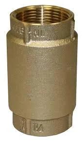Front view of No-Lead Brass In-Line Check Valve For Irrigation And Well Systems, 1-1/4 Inch Female NPT, IAMPO Certified, Merrill 700 Series.