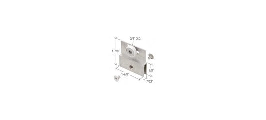 3/4 Inch Flat Edge Nylon Ball Bearing Roller Assembly For Frameless Sliding Shower Doors Chrome Finish, Adjustable Aluminum Bracket, Thru Glass Binder Post Compatible, 1/4 Inch Glass, Package Included Direct Replacement For Easy Install And Durable