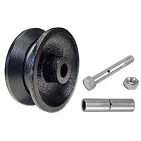 3 Inch By 1 And 1 Quarter Inch Barn Door V Groove Cast Iron Wheel Kit With 350 Lbs Capacity No Fuss Heavy Duty Tough As Nails Swivel And Fixed Mount Options Durable Steel And Polyurethane Wheel Assembly For Smooth Indoor Rustic Wood Door Operation