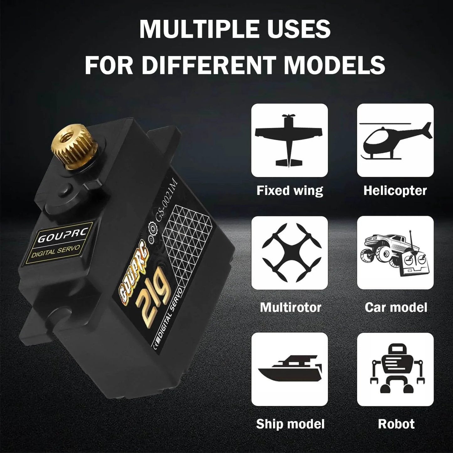 21G Micro Mini Digital Servo of Metal Gears with 25T Servo Horn for 1/14 1/16 RC Crawler Car Upgrade Servo Parts Model Boat Airplane Robot