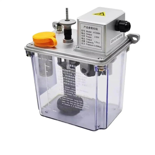 220V Electric Intermittent Lubrication Pump For CNC Machines, Fully Automatic Milling Tool Lubricator Oil Pump, transparent casing