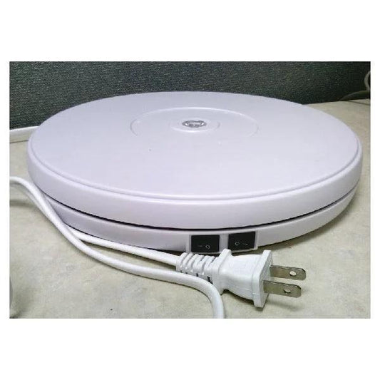 24 lbs Load 9.8" inch White Electric Motorized Rotating Turntable Lazy Susan