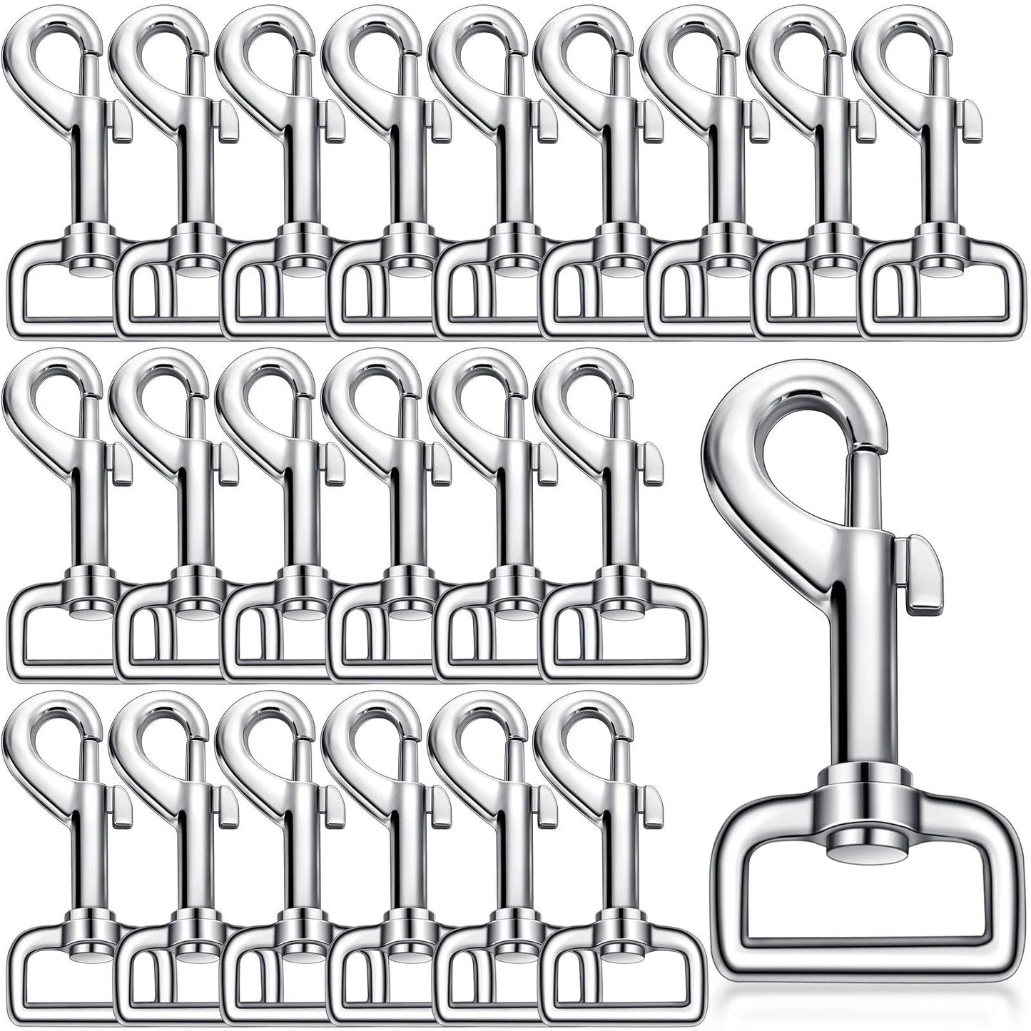 24 Pack Swivel Snap Hooks For Dog Leashes Heavy Duty 2.76 Inch Flag Clasp Clip Hooks Single Ended Multipurpose Bolt Snap For Keychains Camera Straps And Pet Leashes