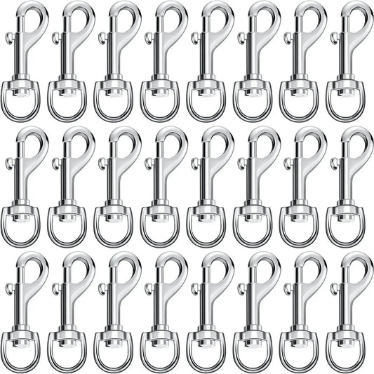 24 Pcs Swivel Snap Hooks For Dog Leash Heavy Duty Two Point Seven Six Inch Flag Clasp Single Ended Clip Hooks Multipurpose Bolt Snap For Keychain Camera Strap Linking Pet Leash Classic Style Pack
