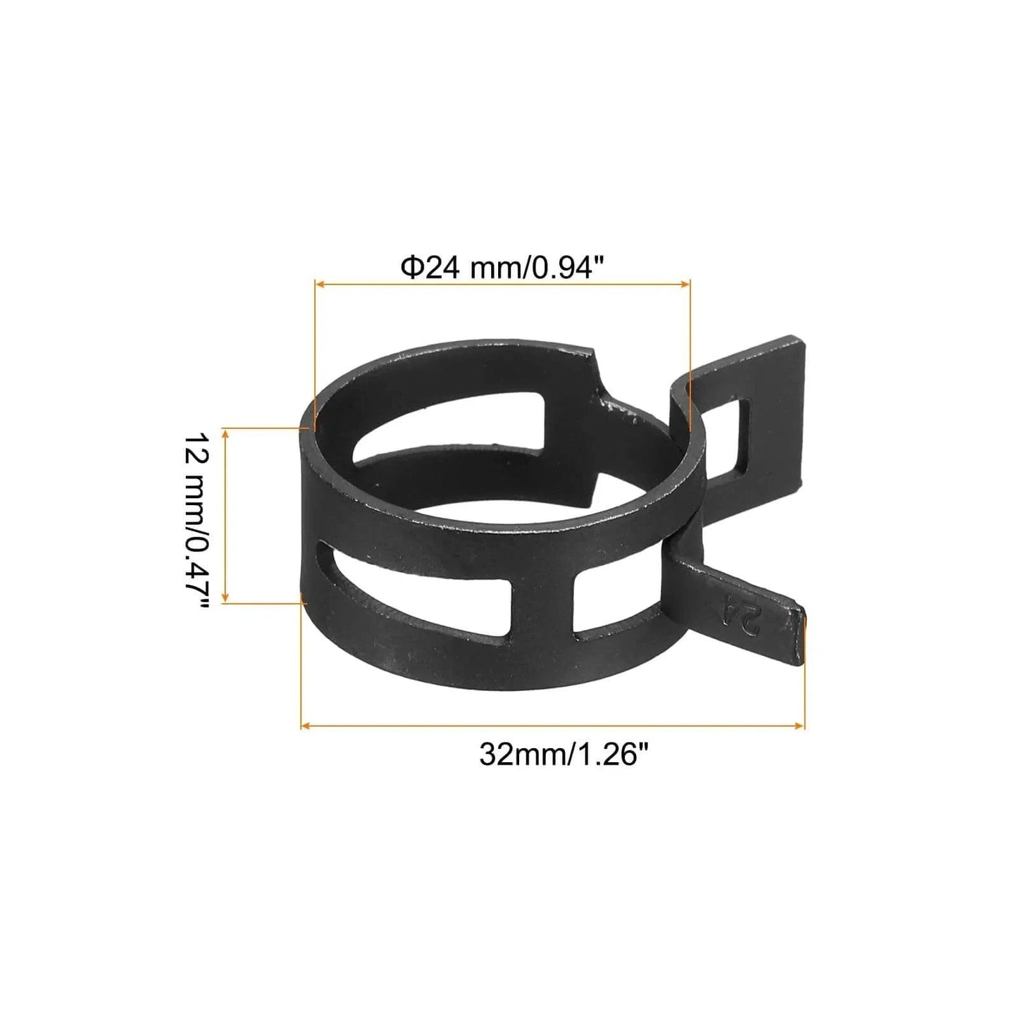 10 Pcs Fuel Line Clamps Spring Band Hose Clamps Half Inch 24mm Silicone Air Tube Vacuum Hose Water Pipe Low Pressure Assortment Kit Black For Automotive Marine And Industrial Use Durable Black Zinc Plated Finish For Corrosion Resistance And Long Life