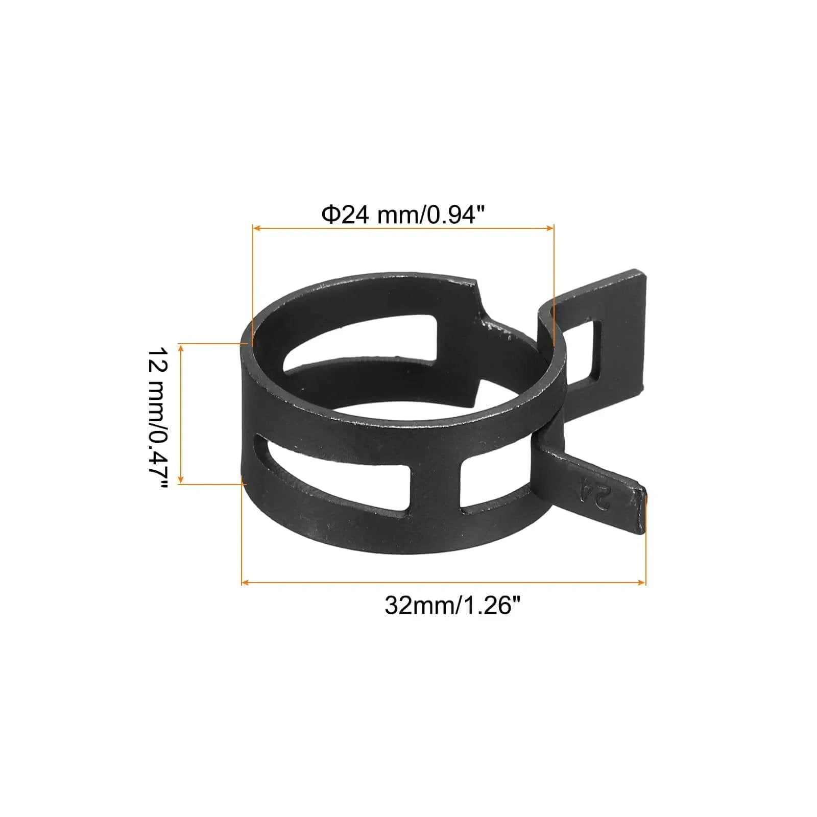 10 Pcs Fuel Line Clamps Spring Band Hose Clamps Half Inch 24mm Silicone Air Tube Vacuum Hose Water Pipe Low Pressure Assortment Kit Black For Automotive Marine And Industrial Use Durable Black Zinc Plated Finish For Corrosion Resistance And Long Life