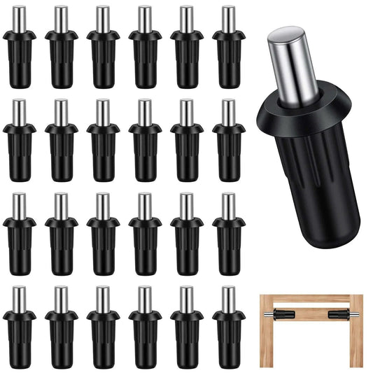 24pcs Cabinet Door Repair Pins, Spring Loaded Pin, Telescopic Spring Pins, for Connecting Small Furniture Door Panels and Blinds, Black.
