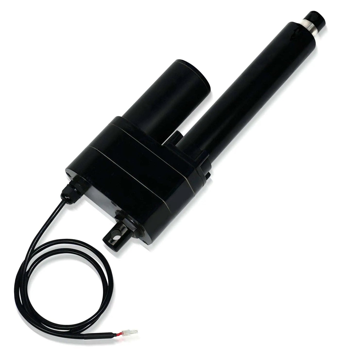 Beefy 24V Linear Actuator With 24 Inch Stroke And 2000 Lbs Push, IP65 Protected For Agriculture, Automotive, And Industrial Projects, Rugged Stainless Shaft And Metal Gears, Progressive Automations PA-17, front view showing wiring.