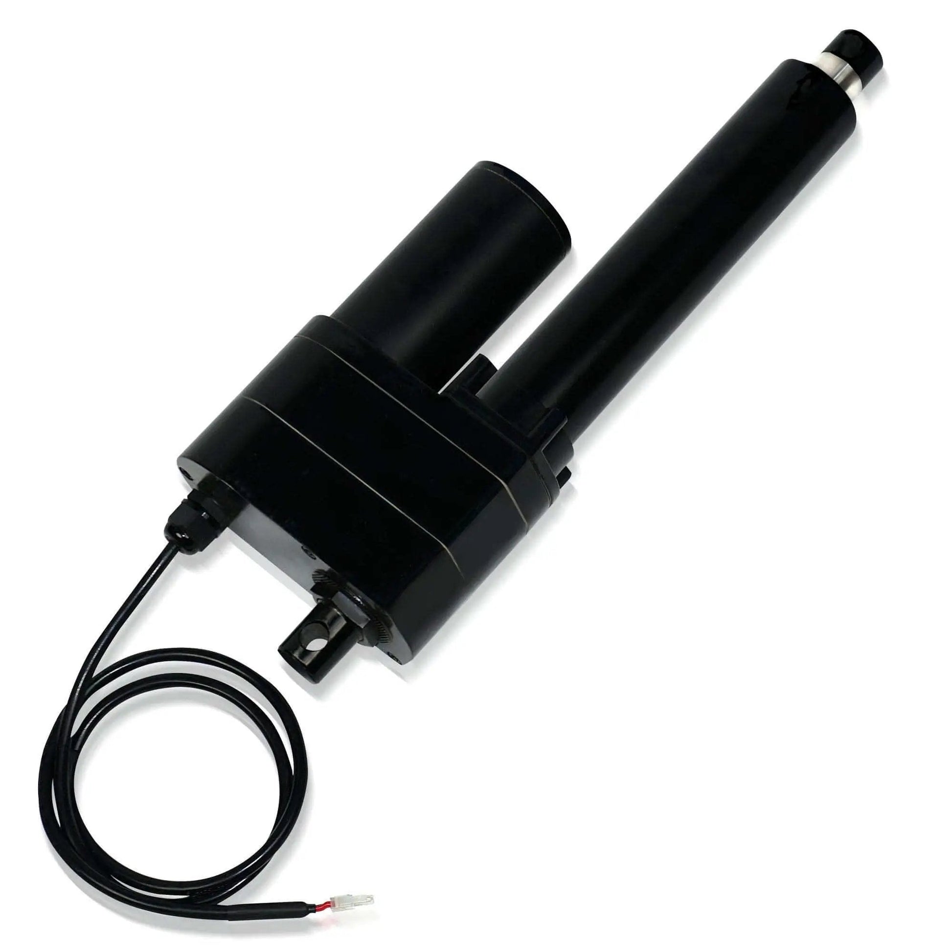 Beefy 24V Linear Actuator With 24 Inch Stroke And 2000 Lbs Push, IP65 Protected For Agriculture, Automotive, And Industrial Projects, Rugged Stainless Shaft And Metal Gears, Progressive Automations PA-17, front view showing wiring.