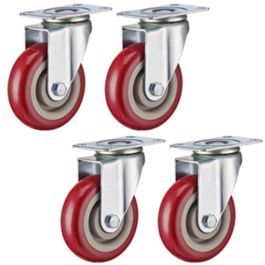 2.5 Inch Heavy Duty Swivel Caster Wheels Set of 4 with Brake, Locking Bearing Top Plate Casters, Polyurethane Wheels with Double Ball Bearings, 360 Degree Rotation for Furniture and Workbench Carts