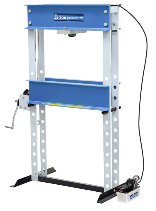 25-Ton Capacity Shop Press with Air-Driven Hydraulic Pump for bearing replacement in home shop and light industrial setups
