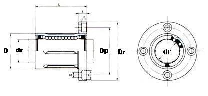 25mm FLanged Round Linear Motion Bushing LBF25UU