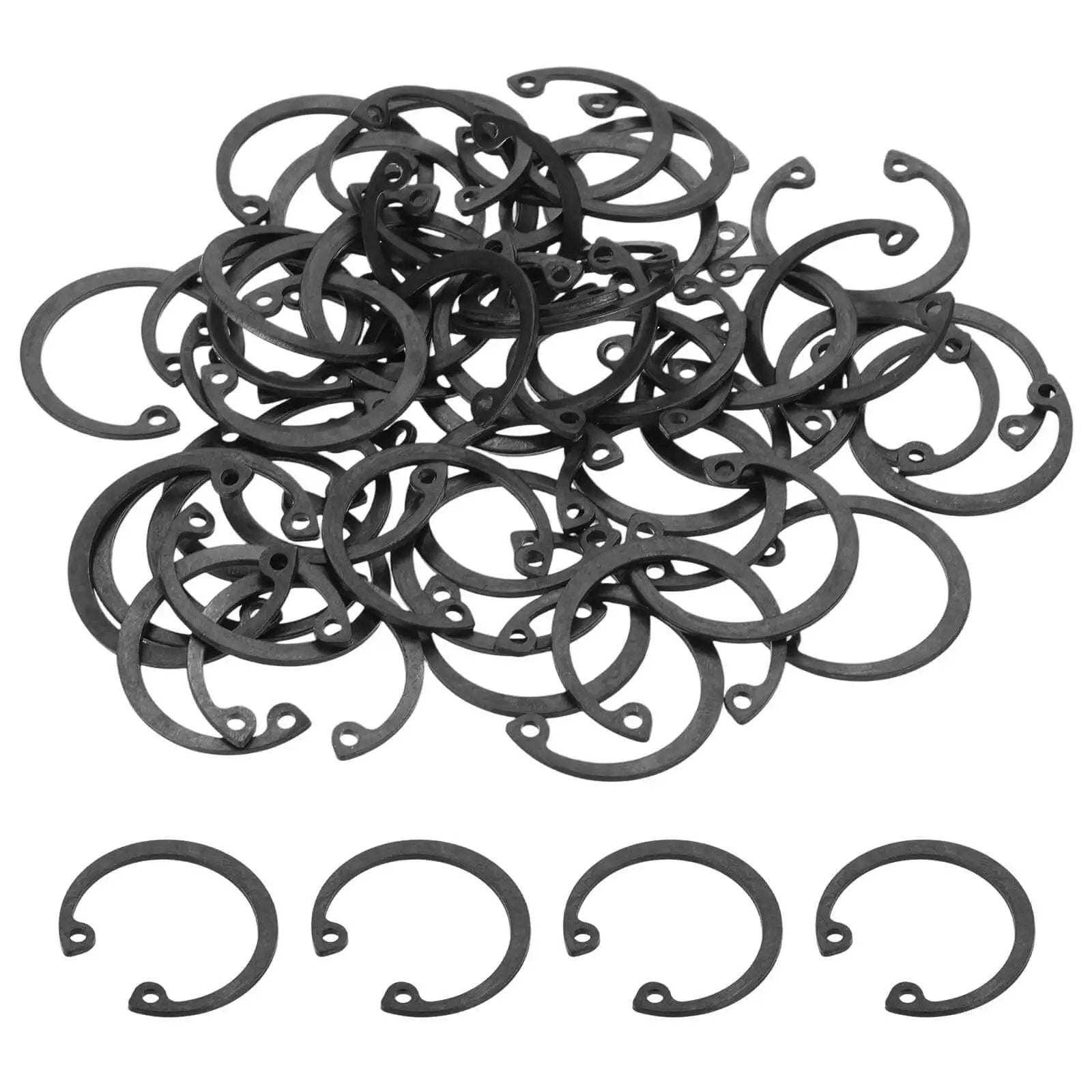 Internal Retaining Rings Set 50 Pcs 25 Mm Inner Diameter 65Mn Manganese Steel C Clip Circlips For Automotive Grooved Shafts Studs Pro Grade Heavy Duty Snap Rings