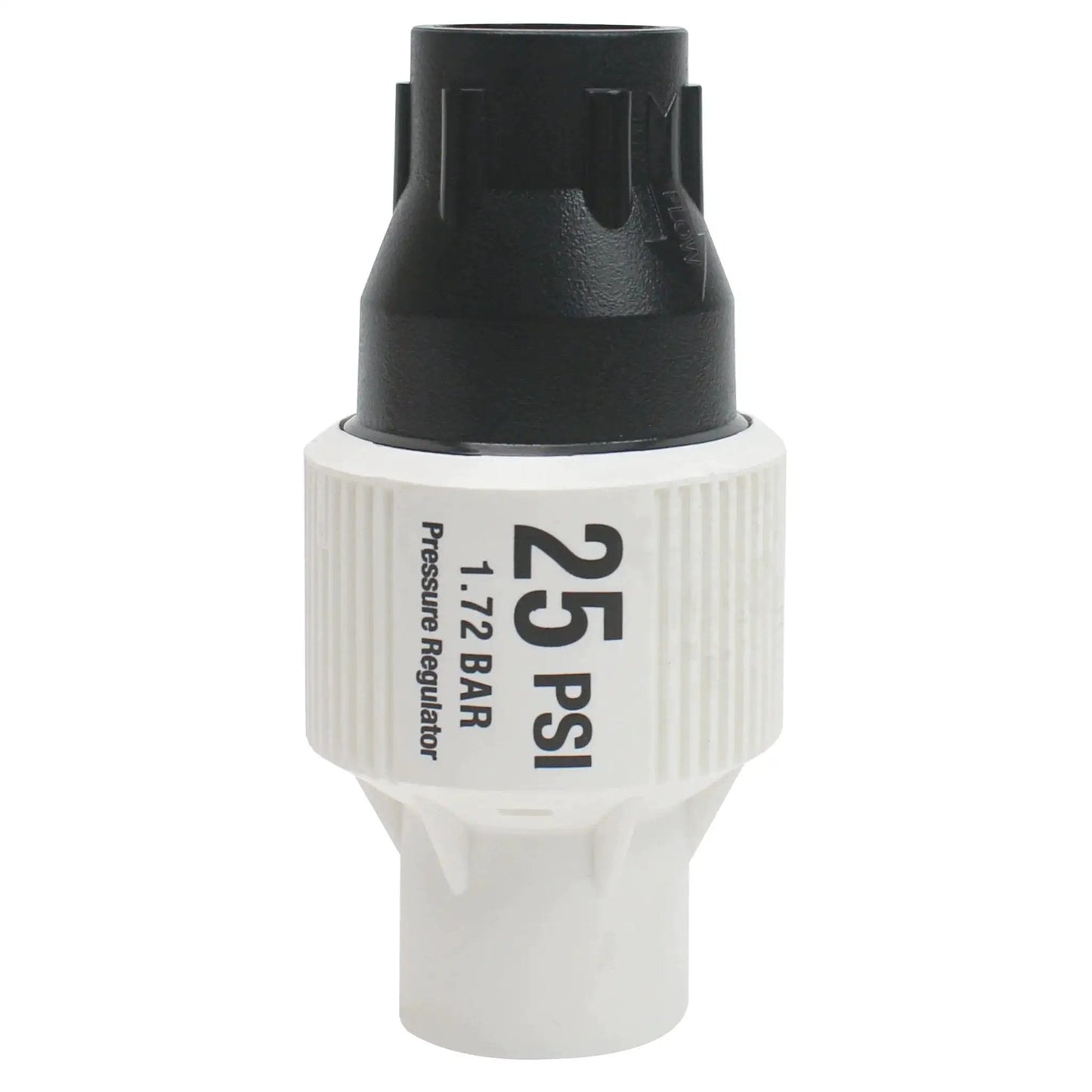 Front view of 25 PSI Pressure Regulator For Drip Irrigation And Sprinkler Systems With Three Quarters Inch FPT Female Threads