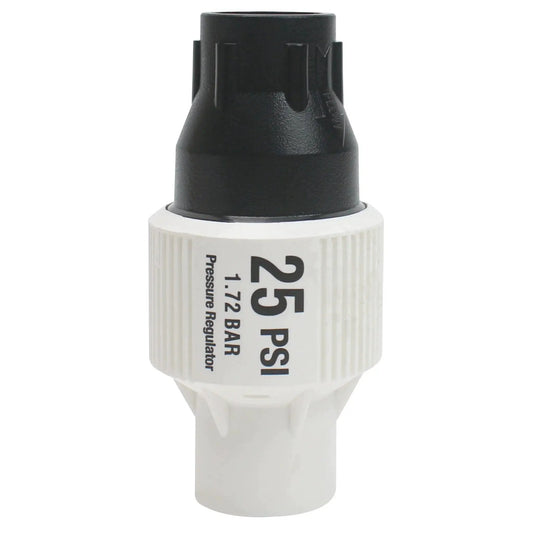 Front view of 25 PSI Pressure Regulator For Drip Irrigation And Sprinkler Systems With Three Quarters Inch FPT Female Threads
