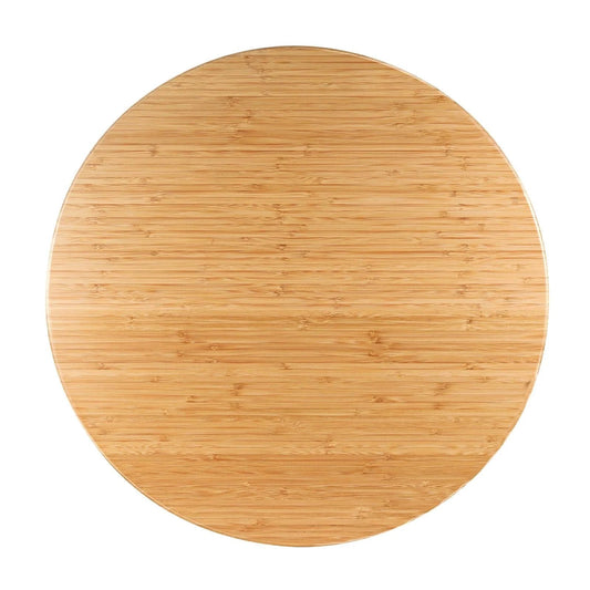 26 Inch Bamboo Large Lazy Susan for Dining Table, Natural Bamboo Turntable Top with Heavy Duty Metal Rotating Hardware, Smooth Stable Rotation for Serving Dishes, Cabinets, Appliances and Elegant Table Use