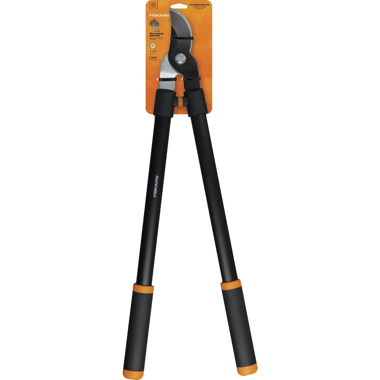 Heavy Duty 28 Inch Garden Loppers with Rust Resistant Bypass Steel Blade, shock absorbing handle for tree trimming and pruning.
