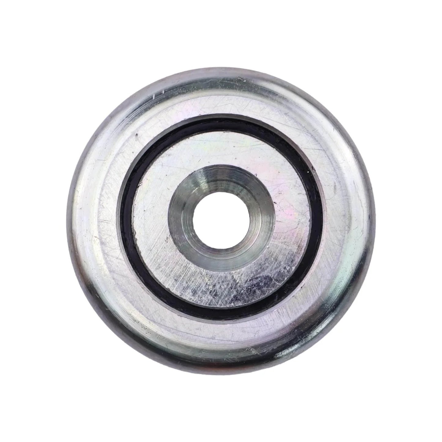 Front view of 28 mm mast guide roller bearing MG28MM-1 529.120.0001 replacement part for Moffett forklifts.