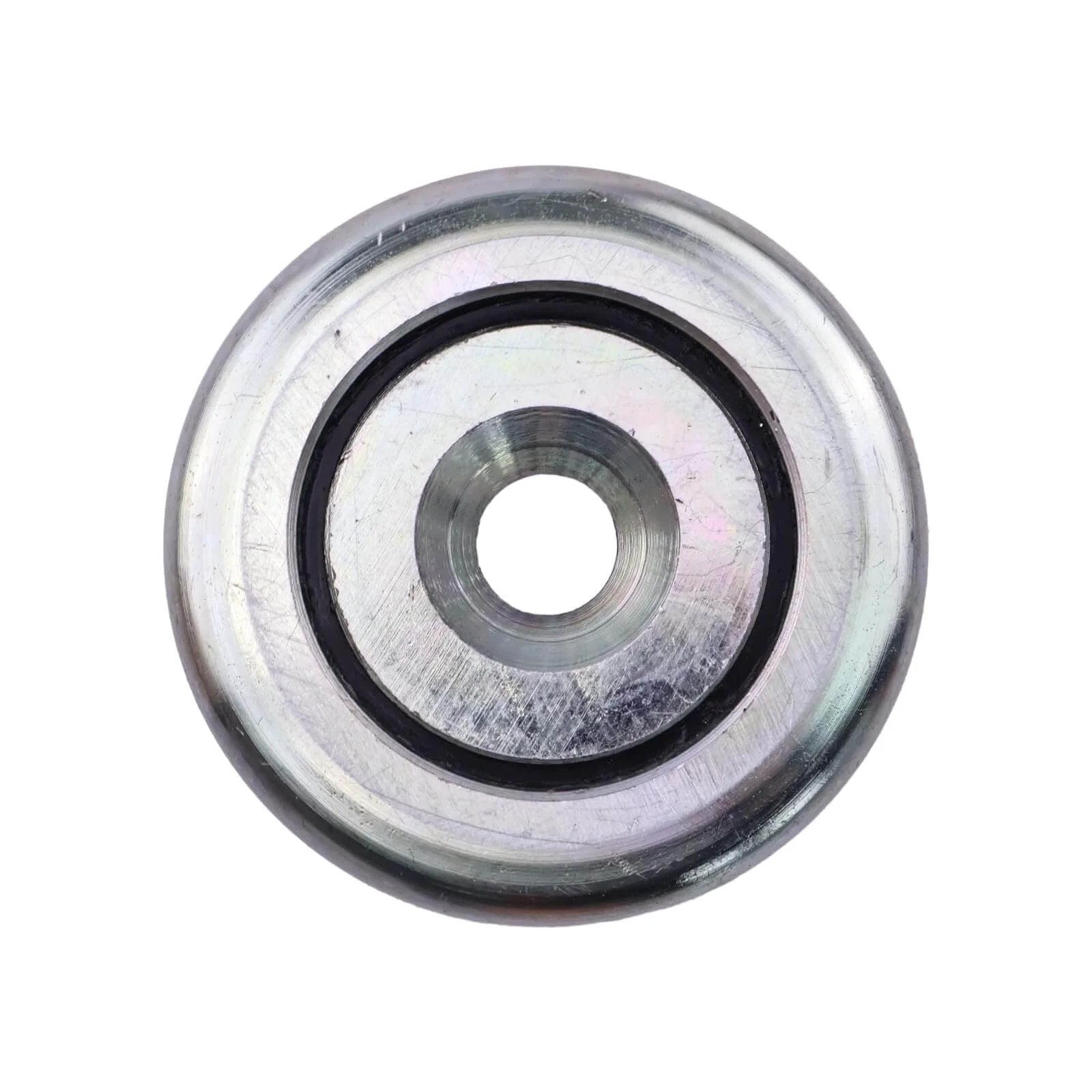 Front view of 28 mm mast guide roller bearing MG28MM-1 529.120.0001 replacement part for Moffett forklifts.
