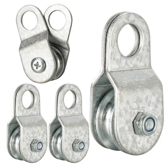 28mm Cable Pulley Wheel with Ball Bearing, Smooth No Noise, Small Snatch Block for 0.23 Inch/6mm Wire Rope, 4Pack