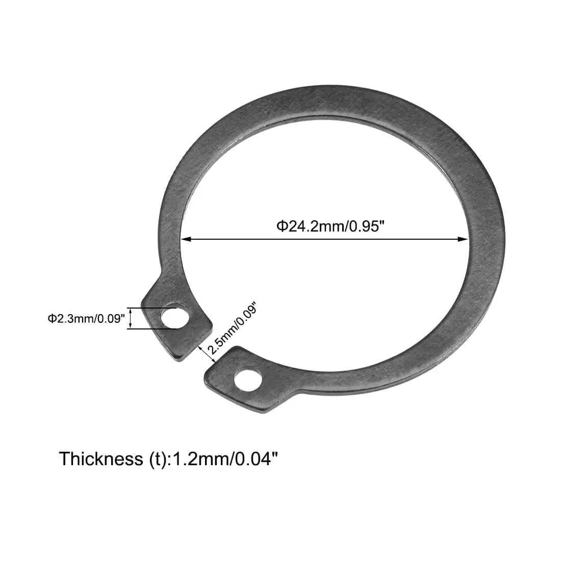 Heavy Duty 29mm External Circlips C Clip Retaining Rings Set of 50 in 65Mn Steel for Shafts and Grooves Tough Snap Ring Retainers