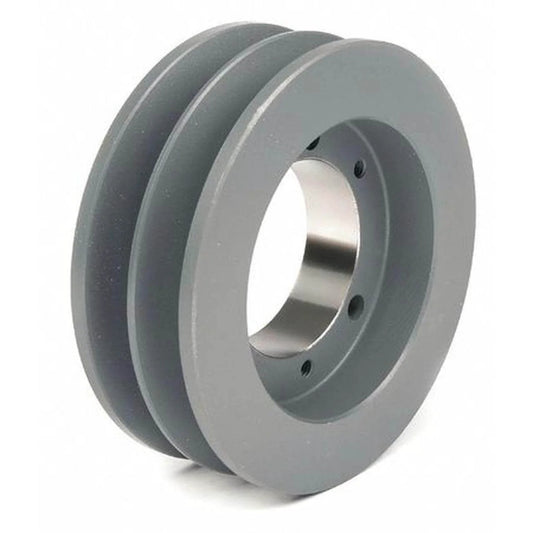 2AK46 H Bushing Solid Sheave Pulley - 4.6" OD Double Groove Pulley 2AK46H for V-belts 4L, A, AX, 2AK46H (OD 4.6" )