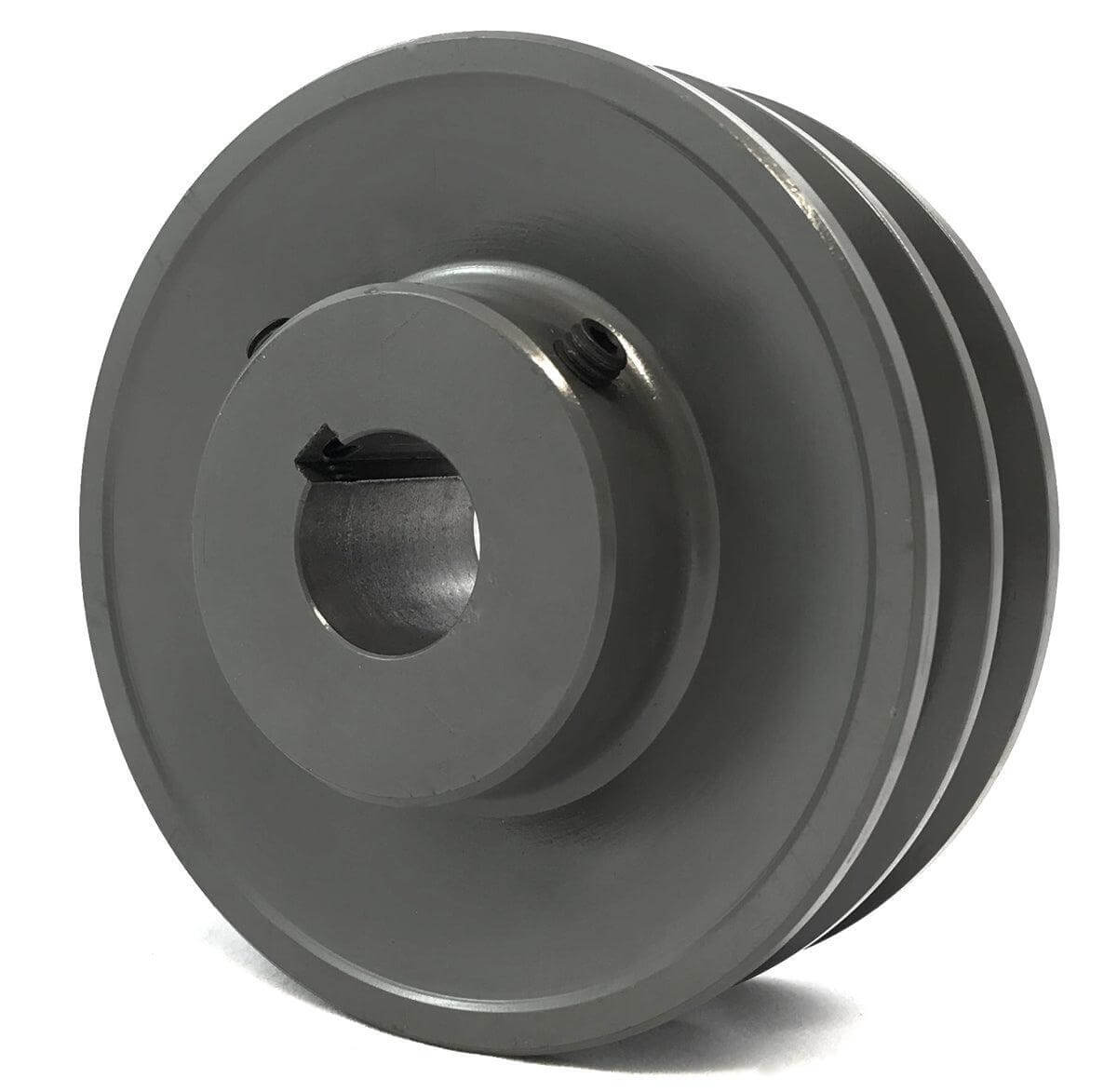 2BK45-1" Cast iron Sheave Pulley for Dual V-Belt size 5L, B OD : 4.5" ID: 1" Double Grooves Pulley 2BK451