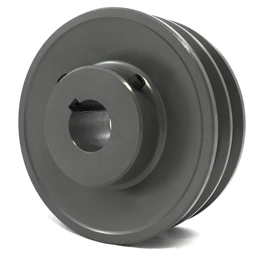 2BK45-1" Cast iron Sheave Pulley for Dual V-Belt size 5L, B OD : 4.5" ID: 1" Double Grooves Pulley 2BK451