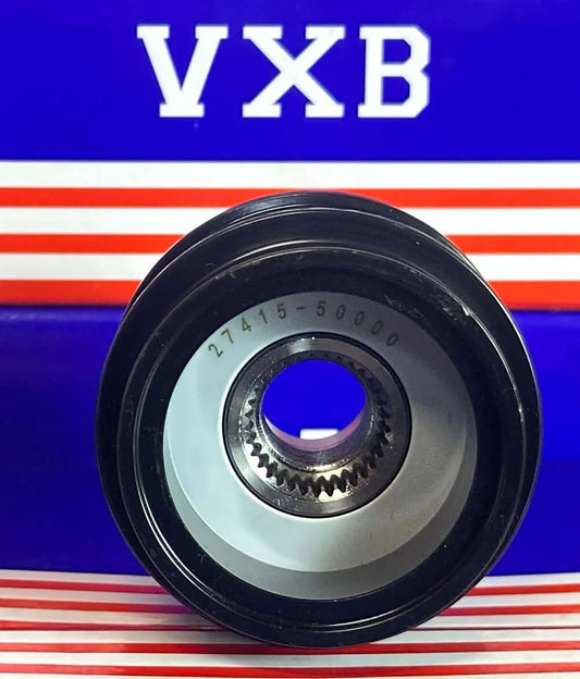 2741550000 Alternator Pulley Mercedes-Benz (274-155-00-00) viewed from the front, showcasing the gear mechanism and round profile.