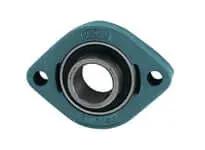 Front view of BLCTE206-19 Single Narrow Set Screw Pillow Block Bearing, 1-3/16 in ID, Malleable Iron Housing, 2-Bolt Flange.