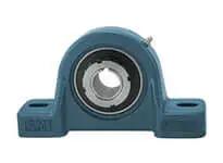 Front view of 65mm Heavy Wide Adapter Pillow Block Single Unit, 2-Bolt Cast Iron Housing Sealed Ball Bearing Concentric Mount