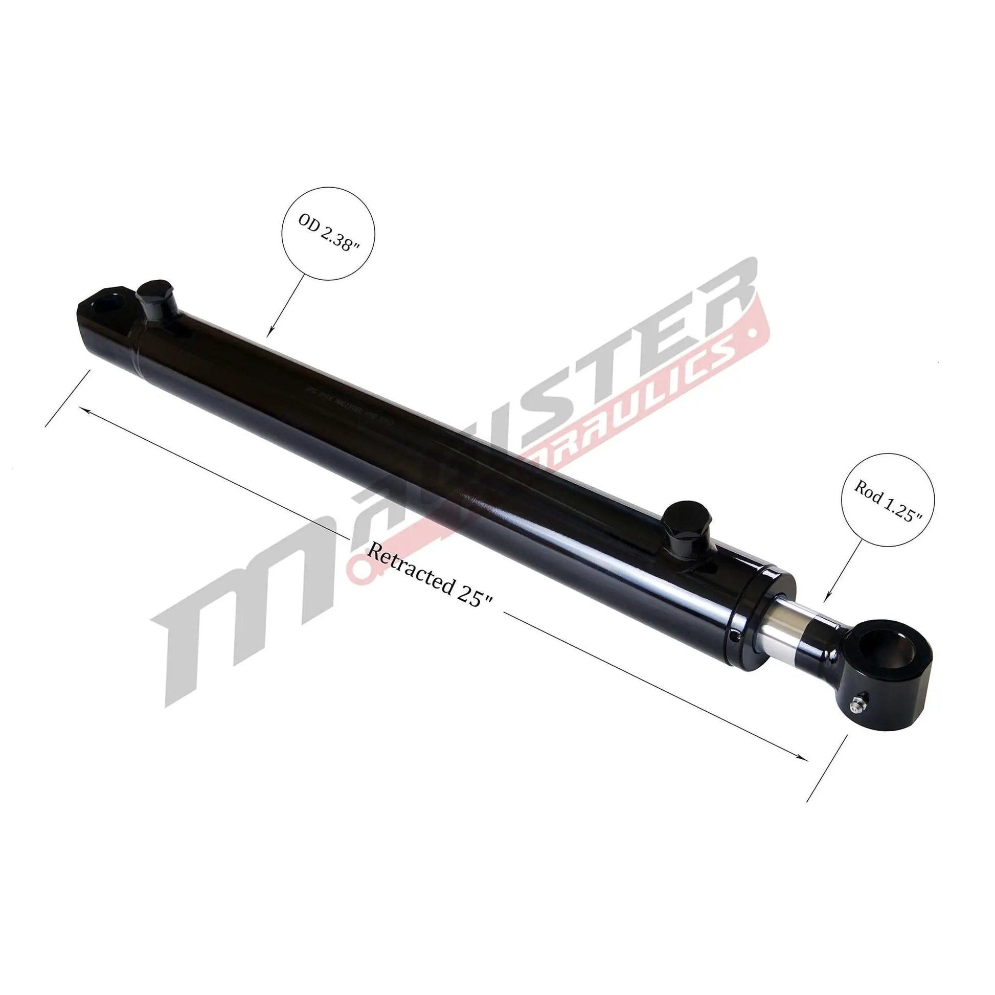Double Acting Hydraulic Cylinder For Tang Style Universal Systems Magister Hydraulics 2 Inch Bore 16 Inch Stroke Welded Construction