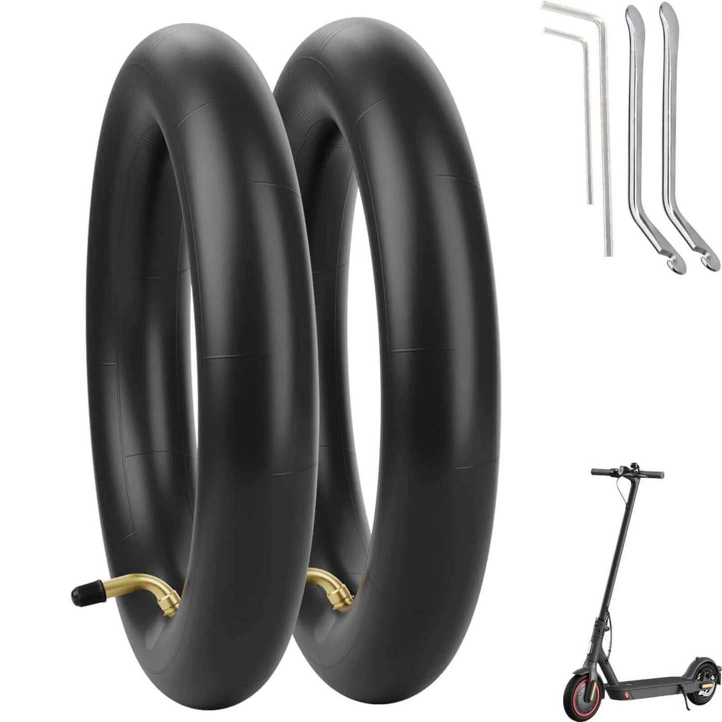 2Pack 8.5 Inches Scooter Inner Tube,8.5'' x 2" Inner,8 1/2x2 Pneumatic Tyres for Scooter Gotrax Gxl V2/ M365 shown with tools
