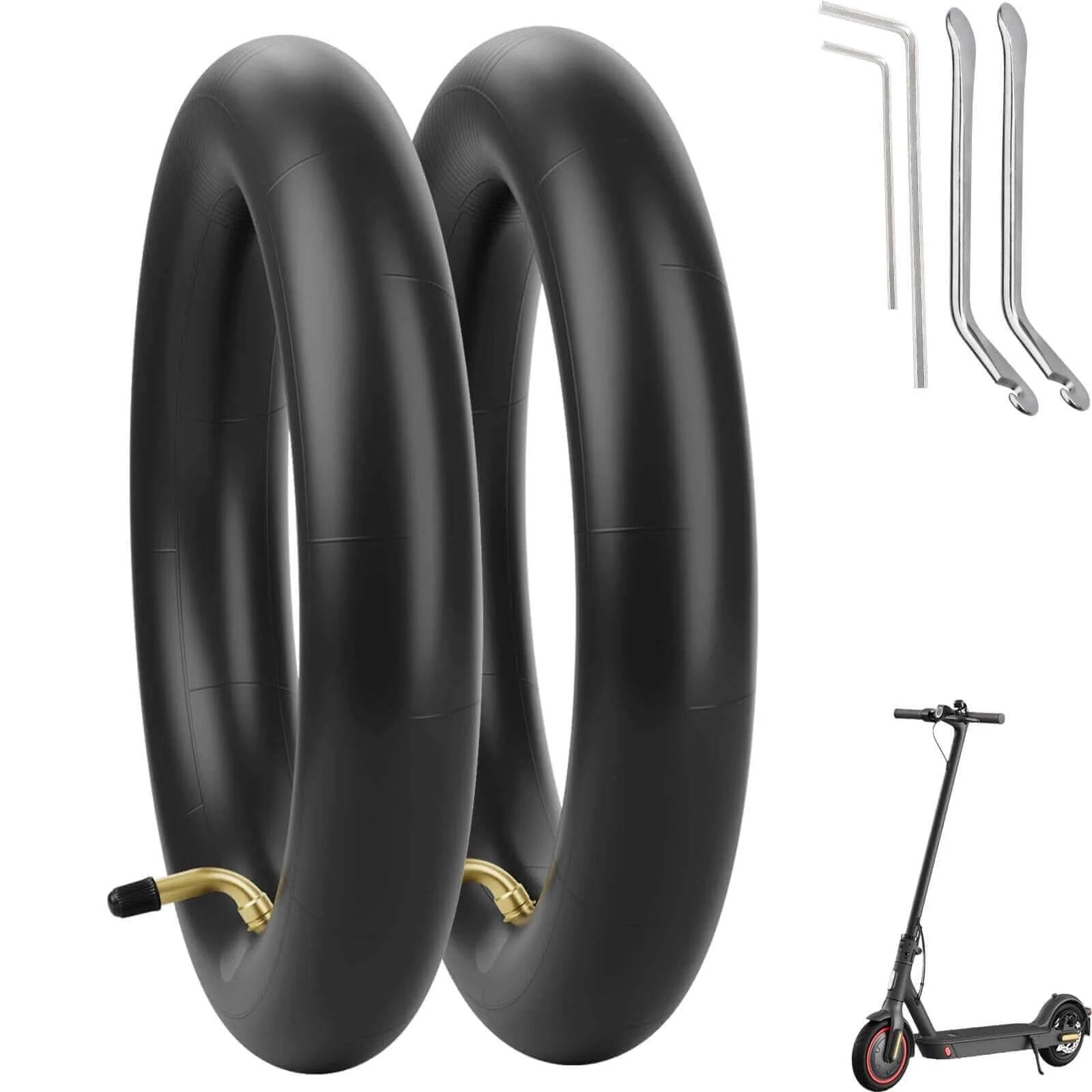 2Pack 8.5 Inches Scooter Inner Tube,8.5'' x 2" Inner,8 1/2x2 Pneumatic Tyres for Scooter Gotrax Gxl V2/ M365 shown with tools