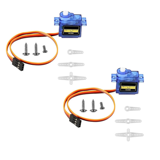 2Pcs SG90 Micro Servo Motor 180 Degree SG90 9G Gear Motor Control for Arduino Raspberry Pi RC projects with screws and accessories.