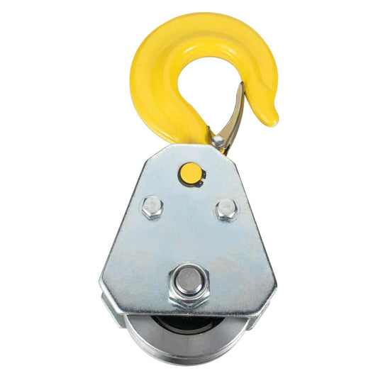 2Ton Pulley Hook Heavy Duty Pulley Lifting Block Hoist with Hook for 5/8" Wire Rope Snatch Block 1Pack front view