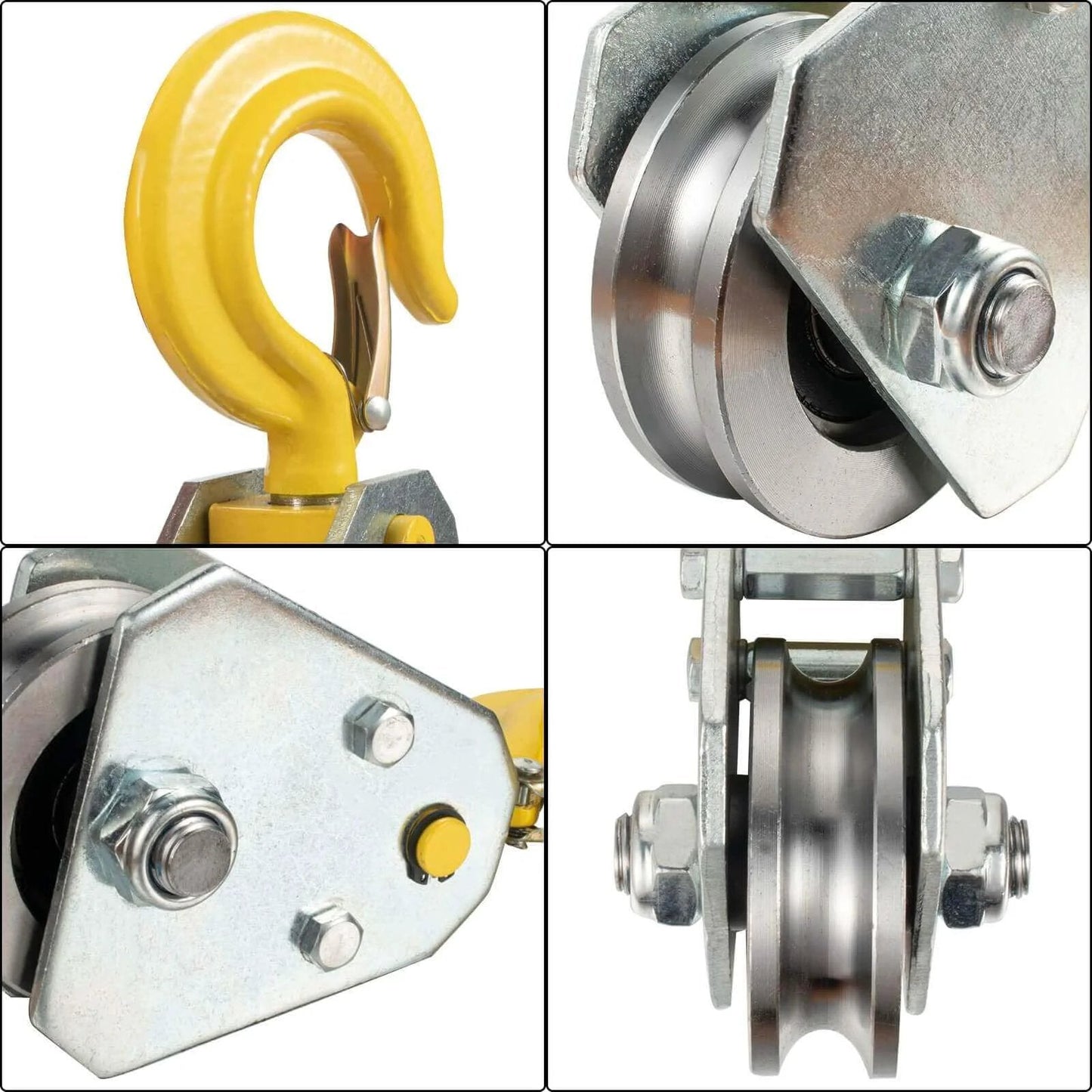 2Ton Pulley Hook Heavy Duty Pulley Lifting Block Hoist with Hook for 5/8" Wire Rope Snatch Block 1Pack close-up view